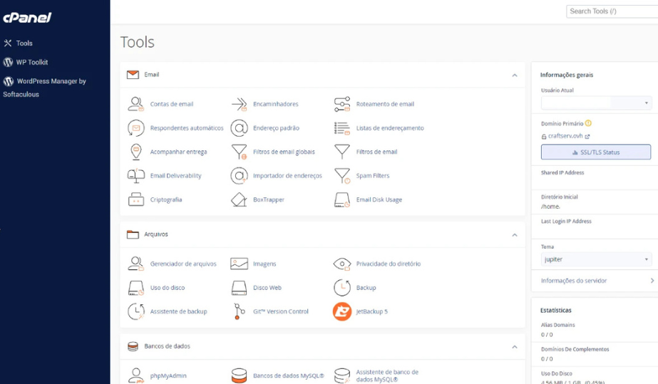Painel de Controlo cPanel